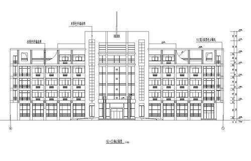 [施工图][浙江]五层外墙涂料对称式办公楼建筑施工图